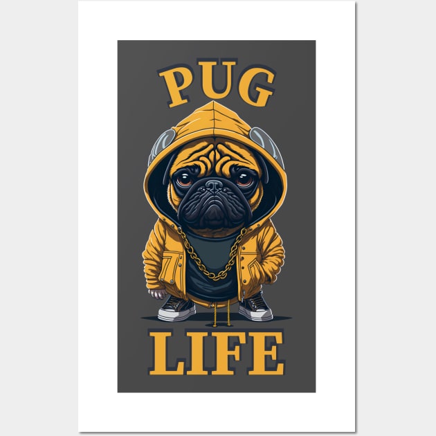 Gangsta Pug Life Wall Art by Dogotees